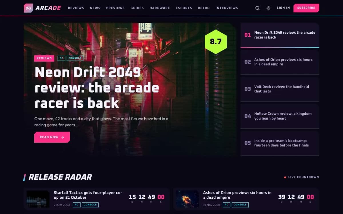 Arcade preview